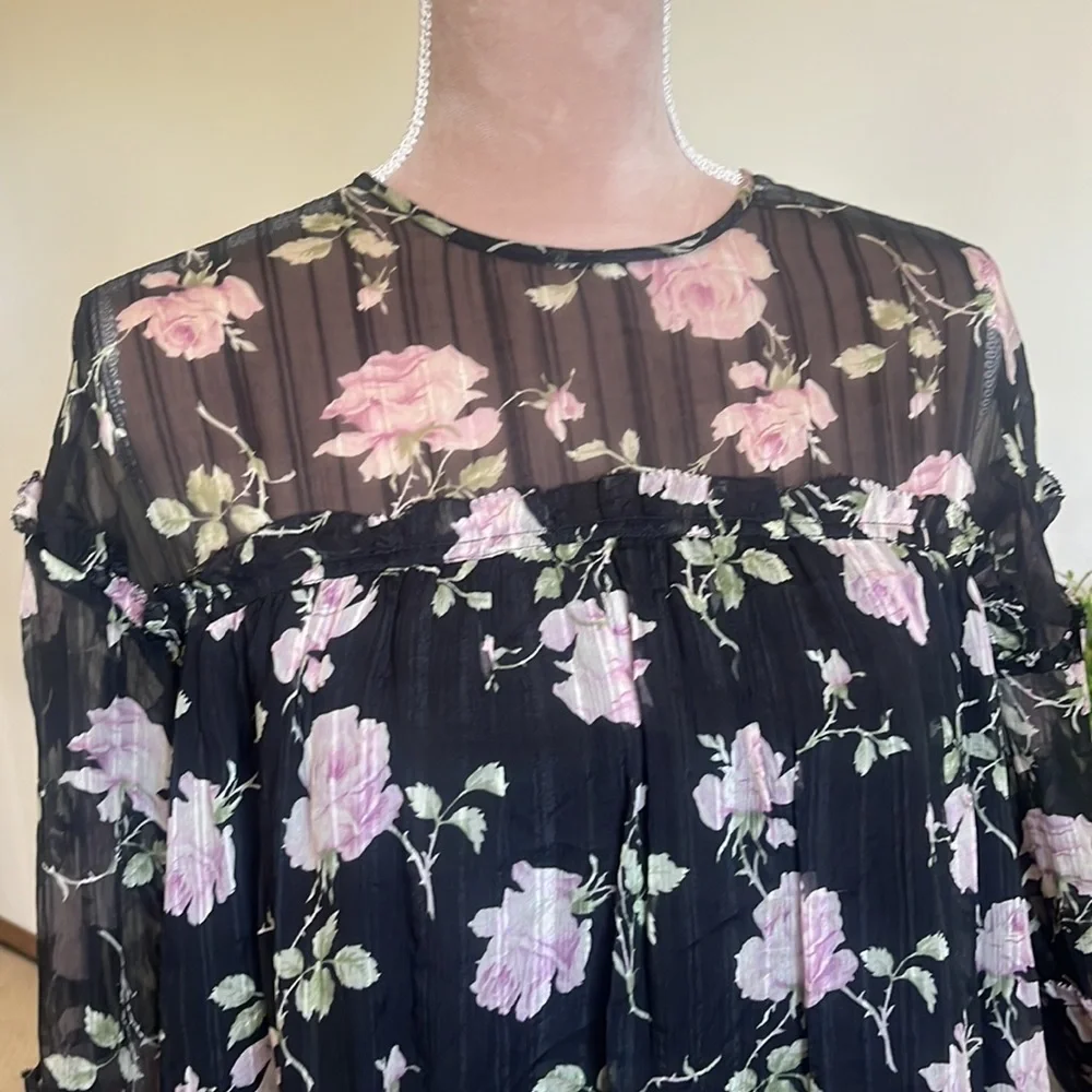 Ulla Johnson Silk Dahlia Rose Floral Print Dress Sz 0 but roomy. Pls see photos. - Picture 2 of 11